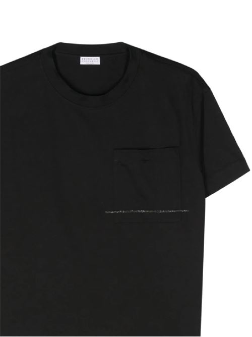 Black cotton jersey t-shirt Brunello Cucinelli | M0T81EL220C101